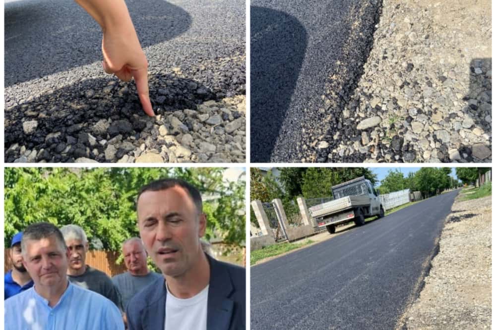 Asfaltări în bătaie de joc la Lipănești, cu cinci zile înainte de alegeri. ”Dorel lovește din nou!”, spun localnicii