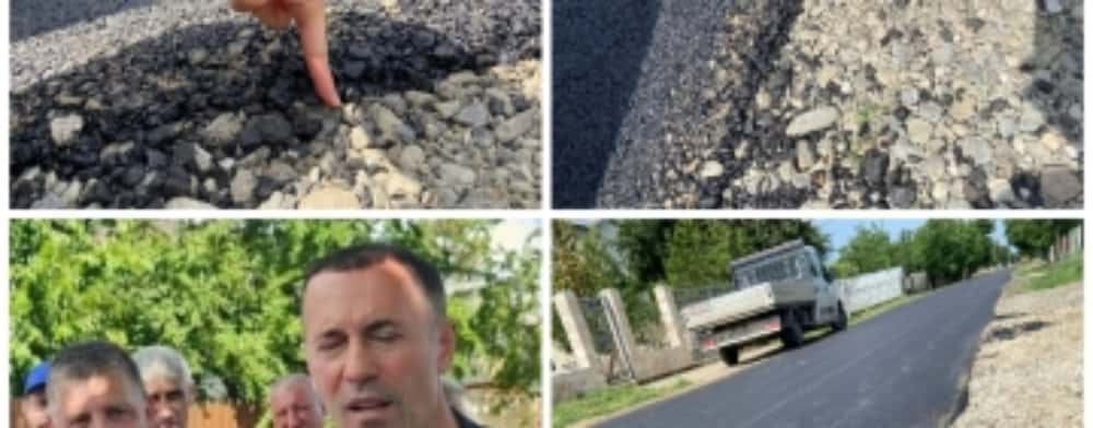 Asfaltări în bătaie de joc la Lipănești, cu cinci zile înainte de alegeri. ”Dorel lovește din nou!”, spun localnicii