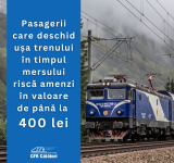 Călătorii care deschid ușa trenului în mers riscă amendă de 400 de lei