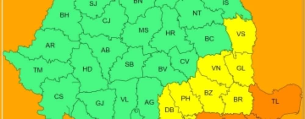 Prahova, sub COD GALBEN de ploi torențiale și vijelii, posibil și grindină