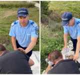 Bărbat salvat de jandarmi, vineri seară, pe pasarela de la intrare în Câmpina