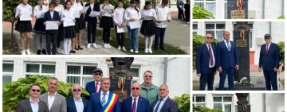 Bustul marelui poet național Mihai Eminescu, dezvelit în comuna Aluniș