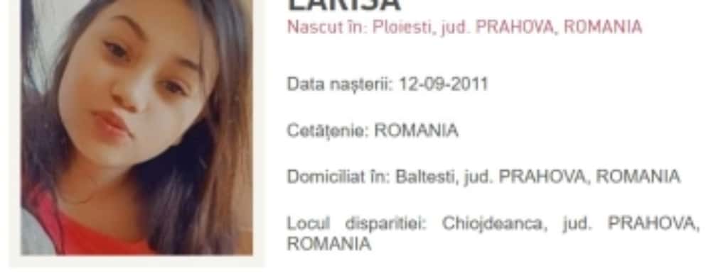 UPDATE/ O copilă de 13 ani a plecat în toiul nopții de acasă, din comuna Chiojdeanca. Familia a dat-o dispărută