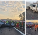 UPDATE/11 autoturisme, implicate într-un carambol, pe autostrada București-Ploiești, în zona Râfov. S-a activat planul roșu de intervenție 