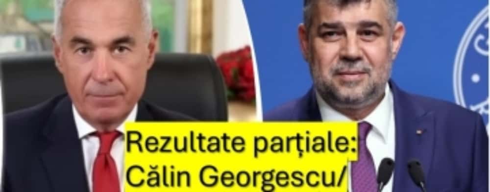 Rezultate parțiale, la 99,65% dintre secțiile de votare: Georgescu și Ciolacu, pe primele două locuri. La mică distanță - Elena Lasconi