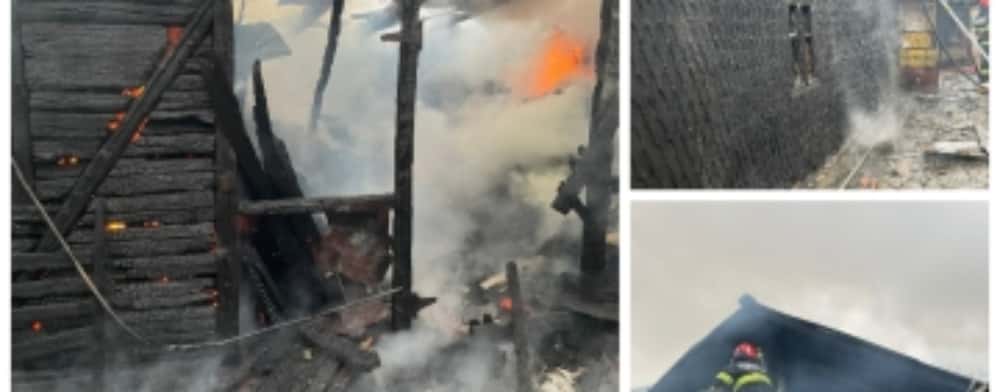 Incendiu într-o gospodărie din Drajna. Pompierii au reușit să împiedice propagarea flăcărilor și la vecini