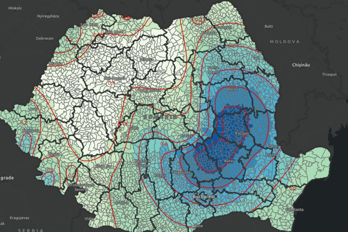 Jumătate din teritoriul Prahovei, risc crescut la cutremure! Harta interactivă cu toate localitățile din țară, publicată de Ministerul Dezvoltării