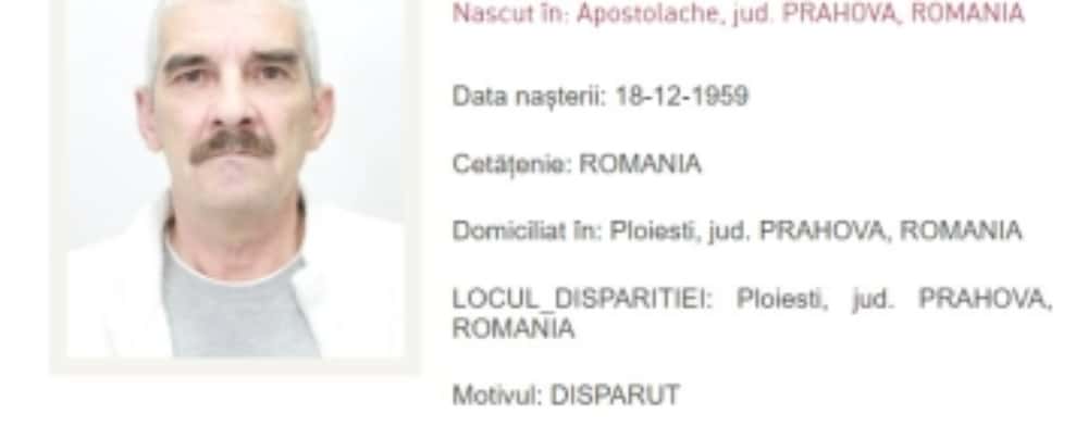 Un bărbat din Ploiești a fost dat dispărut de fiul său
