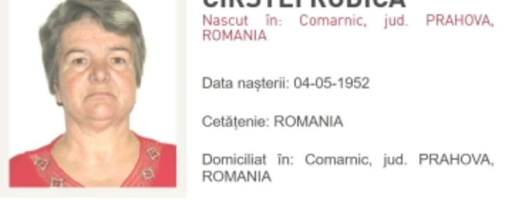 UPDATE/ Femeie din Comarnic, dispărută de ieri dimineață. Fiica acesteia a apelat la ajutorul Poliției pentru a o găsi