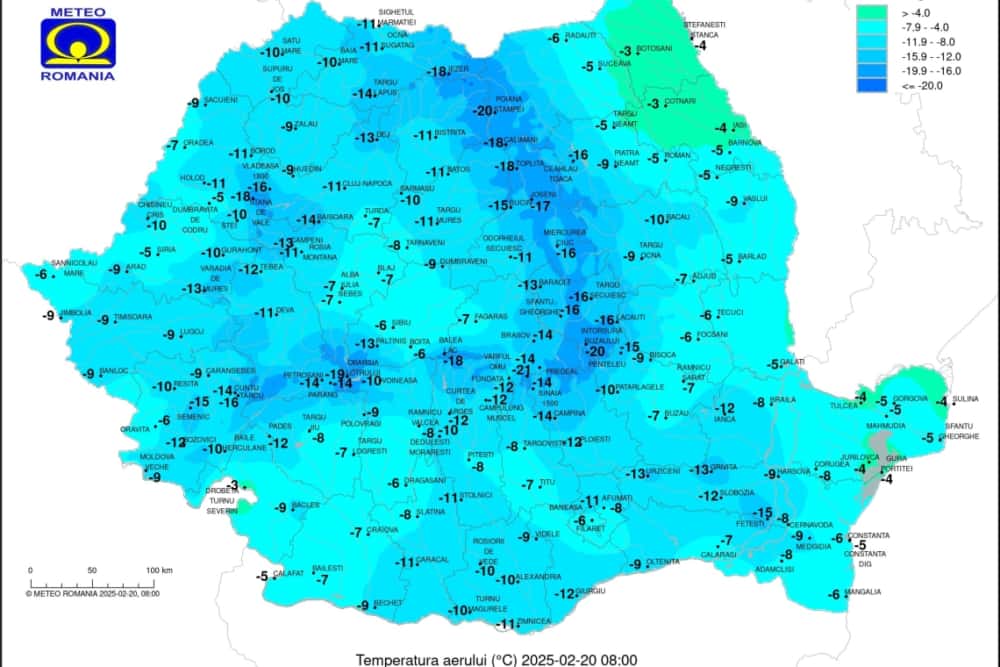 Vine gerul! Minus 12 grade la Ploiești, înregistrate la ora 08.00