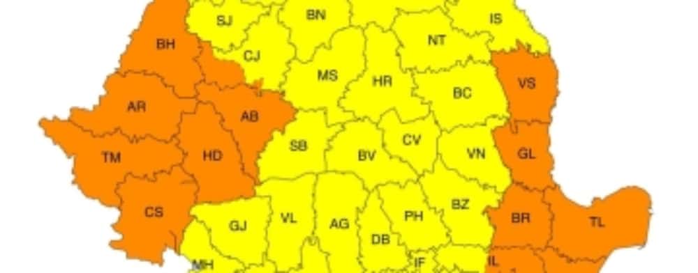 Prahova, sub Cod Galben de vânt și vijelii