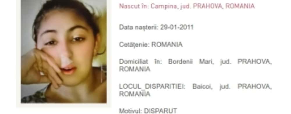 UPDATE/O copilă de 14 ani, dată dispărută de tatăl său după ce a plecat de la o stână din Băicoi