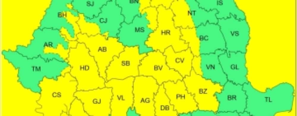 Prahova intră sub cod galben de instabilitate atmosferică, marți după-amiază
