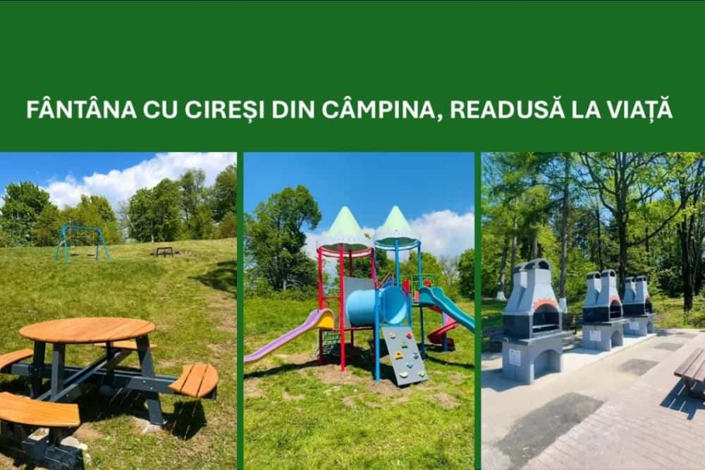 ”Fântâna cu cireși” din Câmpina redevine un spațiu de relaxare pentru vizitatori