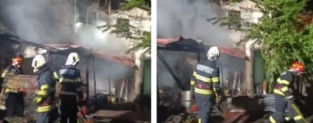 Două case din Ploiești au fost cuprinse de flăcări, miercuri seară, pe strada Buna Vestire