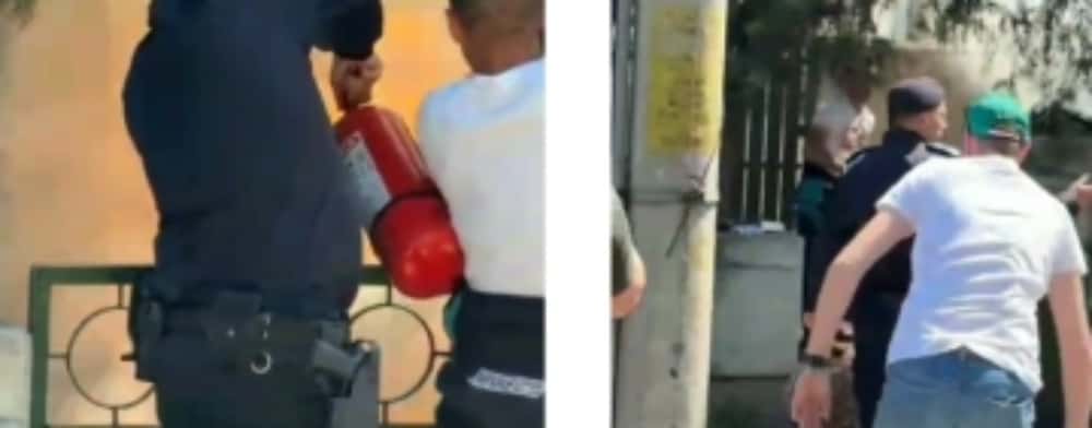 Jandarmii au ajutat la stingerea unui incendiu din curtea unei case din Ploiești