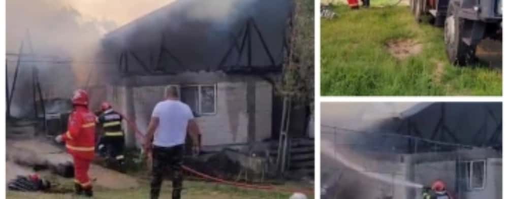 Două locuințe și un autoturism nefolosit, cuprinse de flăcări, în Podenii Noi