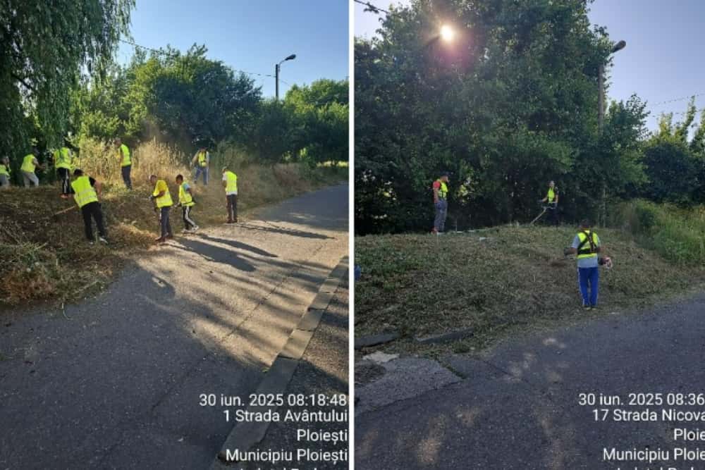 Deținuții din Penitenciarul Ploiești igienizează albia pârâului Dâmbu