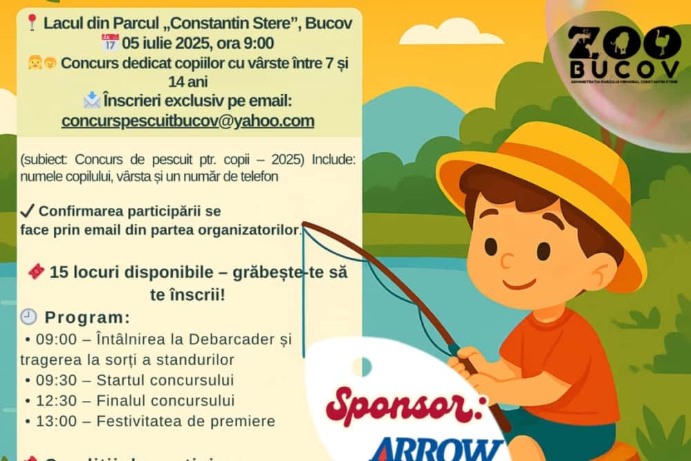 Micuțul tău vrea să participe la un concurs de pescuit pentru copii, la Parcul Bucov? Grăbește-te să îl înscrii!