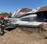 Un rezervor dezafectat din incinta fostei rafinării Astra a luat foc