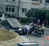 Un autoturism s-a răsturnat pe DN1, în comuna Bărcănești. Șoferul era băut