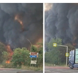 UPDATE/ Trafic rutier restricționat pe DN1B, din cauza incendiului de la Chițorani. Circulația a fost deviată