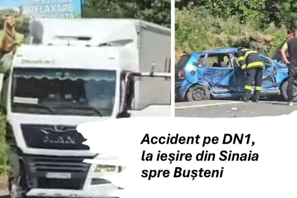 Accident rutier pe DN1, lângă Bușteni. Alcoolemie IMENSĂ la testarea unuia dintre șoferii implicați