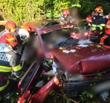 UPDATE/ Autoturism căzut într-o râpă, la Breaza. Patru persoane rănite