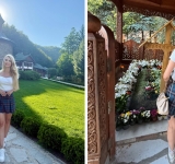 Andreea Bălan, cu fustă scurtă la mormântul lui Arsenie Boca. Ce reacții a stârnit în mediul online