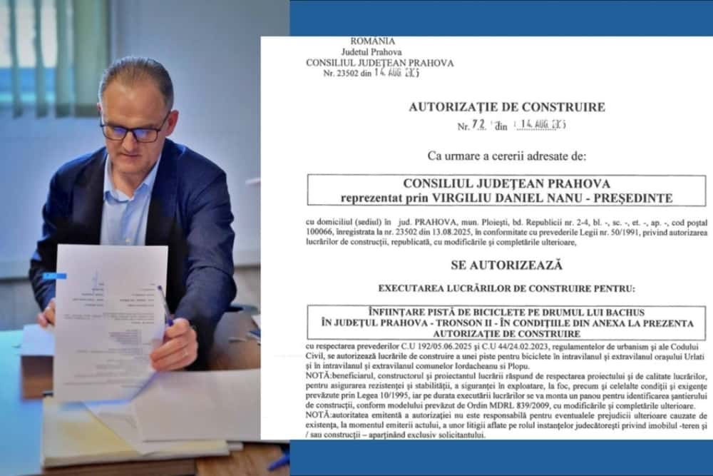 Prahova face pași importanți spre mobilitate verde: Autorizație de construire emisă pentru tronsonul 2 al pistelor de biciclete pe „Drumul lui Bachus”
