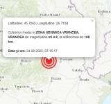 Cutremur de 4,2 grade pe Richter, duminică dimineață, în zona Vrancea