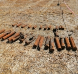 Muniție neexplodată, din Al Doilea Război Mondial, descoperită în pădurea Păulești. Pompierii au ridicat proiectilele