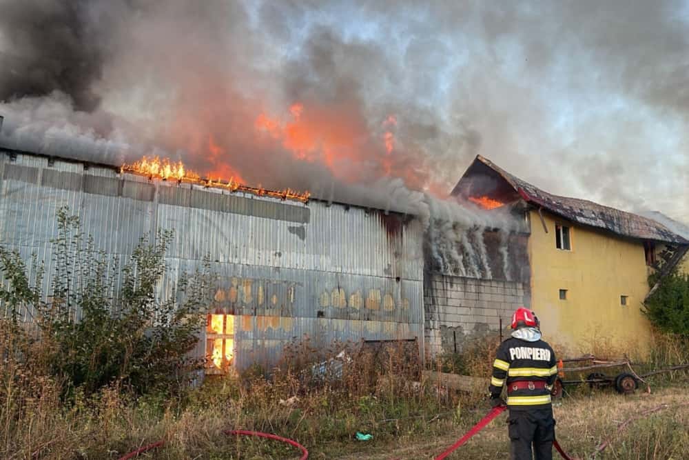 UPDATE/ Incendiu în comuna Iordăcheanu. O casă și un depozit au fost cuprinse de flăcări