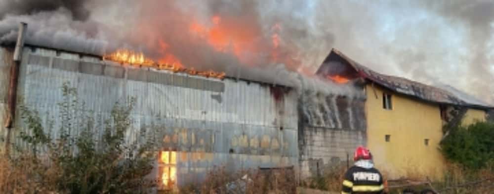 UPDATE/ Incendiu în comuna Iordăcheanu. O casă și un depozit au fost cuprinse de flăcări