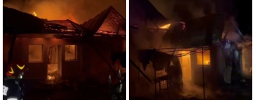 O casă din comuna Tătaru a fost cuprinsă de flăcări, duminică seară 