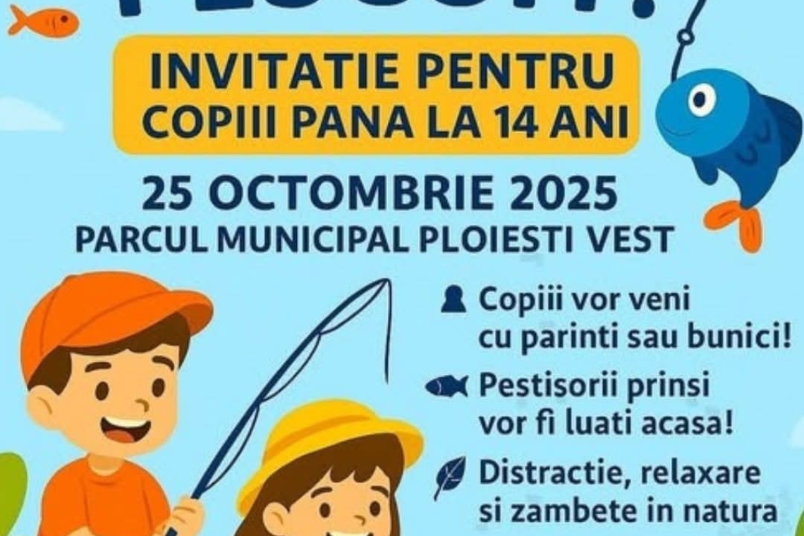 Primarul Ploieștiului invită copiii la un concurs de pescuit, în Parcul Municipal Vest