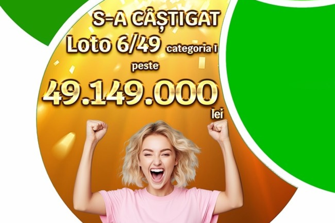 Câștig uriaș la Loto 6/49: peste 49 de milioane de lei pentru un bilet de 12 lei, jucat online