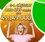 Câștig uriaș la Loto 6/49: peste 49 de milioane de lei pentru un bilet de 12 lei, jucat online