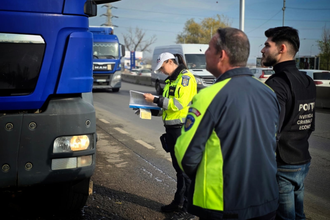 Polițiștii prahoveni au descoperit sute de abateri într-o săptămână de controale TRUCK & BUS