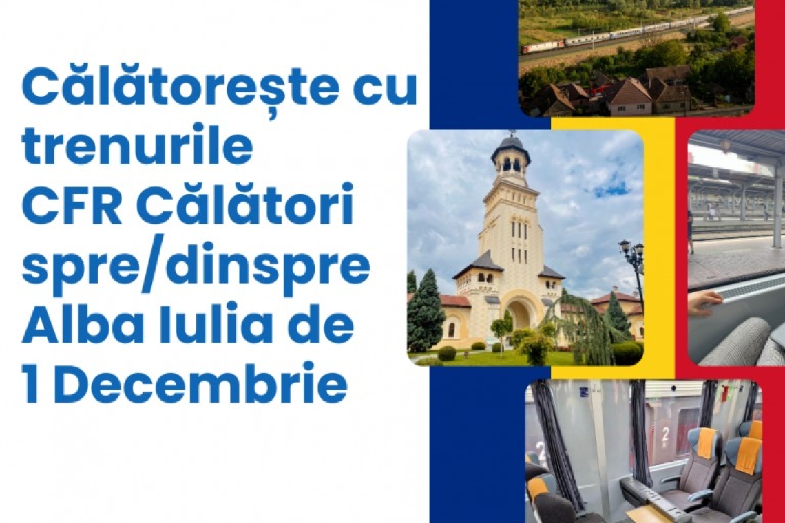 Patru trenuri CFR Călători vor purta nume simbolice de 1 Decembrie, Ziua Națională a României