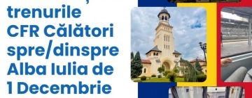 Patru trenuri CFR Călători vor purta nume simbolice de 1 Decembrie, Ziua Națională a României