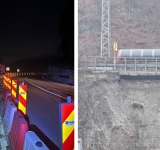 Restricție parțială de trafic pe DN1, în zona Comarnic, din cauza unei alunecări de teren