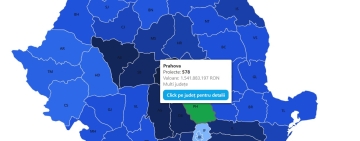 Ministerul Investițiilor și Proiectelor Europene a lansat o hartă interactivă care arată cum sunt folosiți banii europeni în România