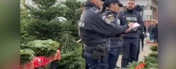 Acțiunea polițiștilor în zona Halelor Centrale din Ploiești: zeci de coronițe de brad confiscate