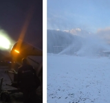 Tunurile de zăpadă funcționează la capacitate maximă pe pârtiile din Azuga