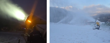 Tunurile de zăpadă funcționează la capacitate maximă pe pârtiile din Azuga