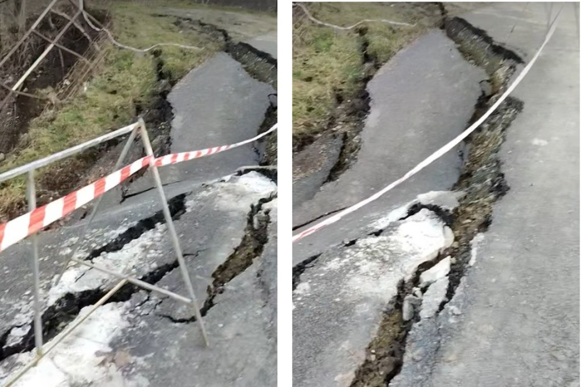 O alunecare de teren pune în pericol mai multe gospodării, în comuna Măneciu. Locuitorii sunt disperați!