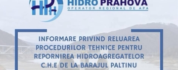 Hidro Prahova a anunțat probe tehnice la Barajul Paltinu, în cursul zilei de astăzi