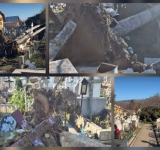 UPDATE/ Breaza | Morminte distruse de brazii smulși din rădăcini de vânt, într-unul dintre cimitirele din oraș