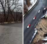 Drumul surpat de la Câmpina, transferat la Consiliul Județean, va fi refăcut până la Paști. Virgil Nanu: „O intervenție făcută corect, de la temelie”